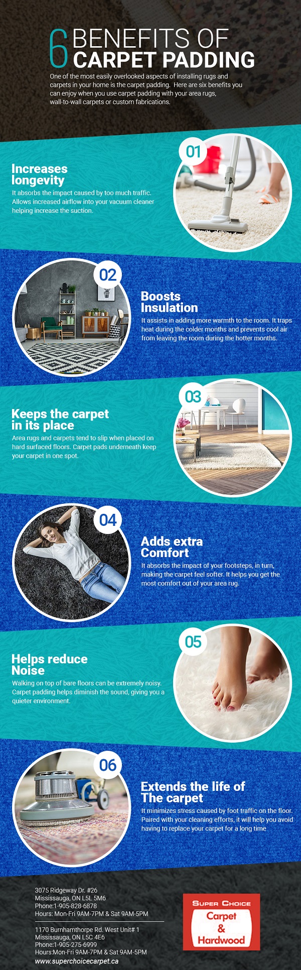 6 Benefits of Carpet Padding Super Choice Carpet & Hardwood